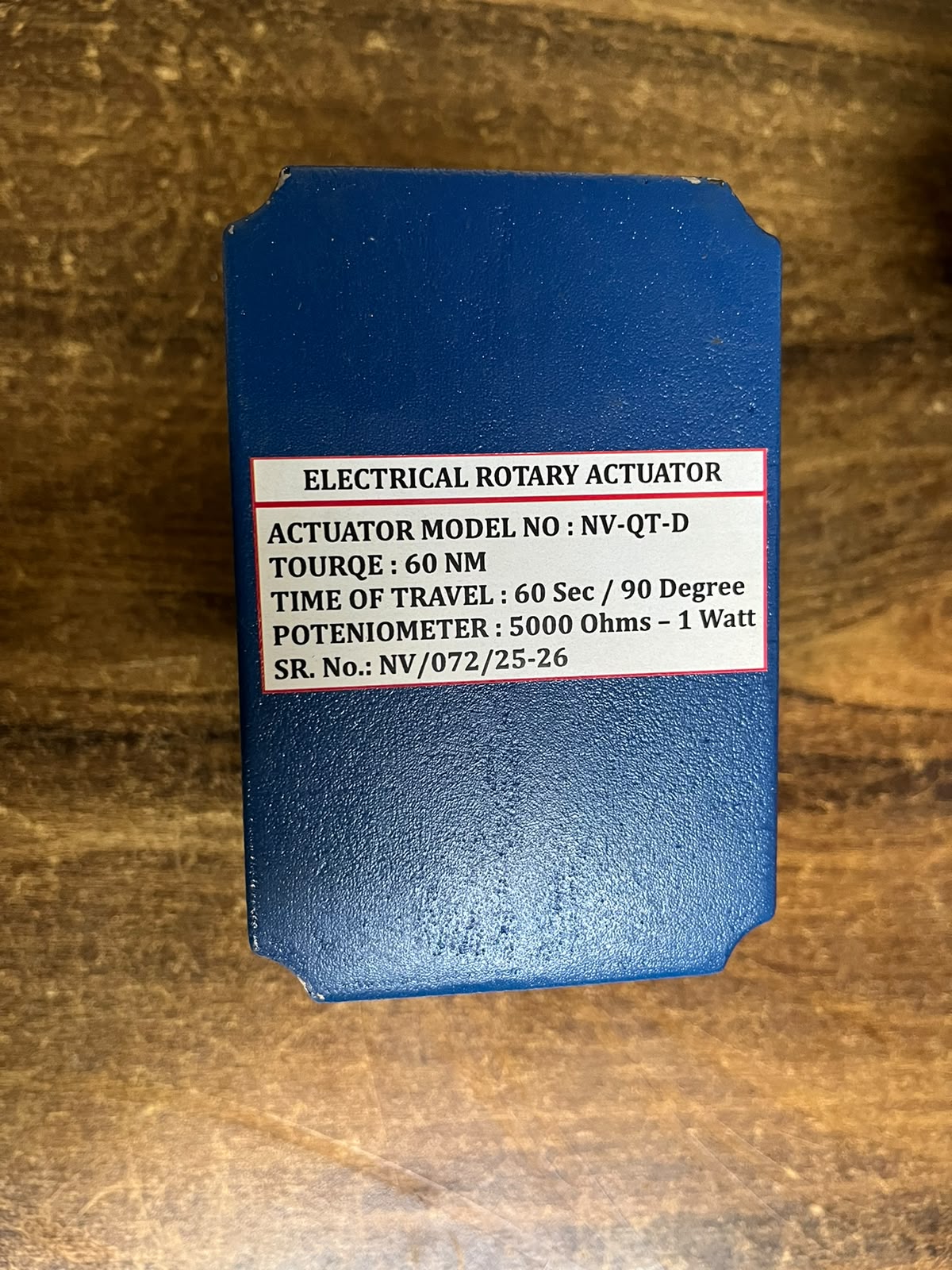 NV Control System electrical rotary actuator